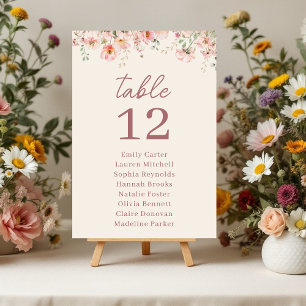 Numeração De Mesa Nomes Florais Chá de Noiva
