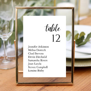 Numeração De Mesa Nomes Personalizados de Convidados de Casamento em