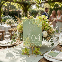 Numeração De Mesa Nomes Personalizados Elegantes de Casamento Botâni