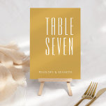 Numeração De Mesa Nomes Personalizados Retro Simples Ochre Amarelo D<br><div class="desc">Nomes Personalizados Retroativos Simples Número de Tabela de Ochre Amarelo de Casamento</div>