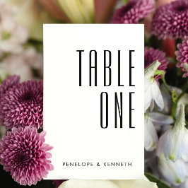 Numeração De Mesa Nomes Personalizados Simples De Retrô Branco Sólid