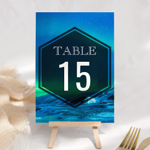 Numeração De Mesa Norte de Aurora Ártico Casamento