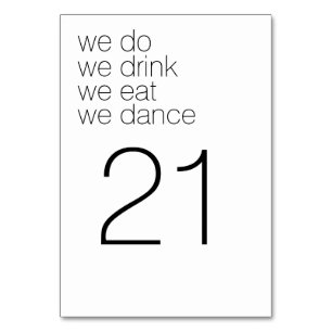 Numeração De Mesa Nós Bebemos Dança Comida - Casamento Moderno