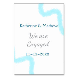 Numeração De Mesa Nós estamos envolvidos aquarela espiral azul cinza