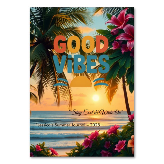 Numeração De Mesa Notebook tropical Summer Vibes (Frente)