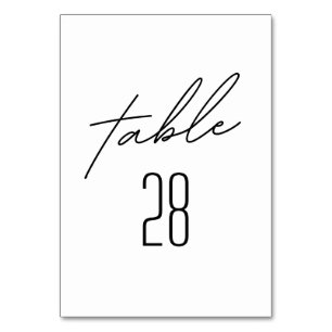 Numeração De Mesa Numbe da Mesa de Casamento Negro e Branco Simplesm