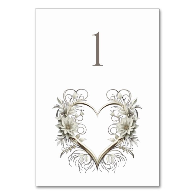 Numeração De Mesa Numeração de Tabela de Casamento-Flores Modernas c (Frente)