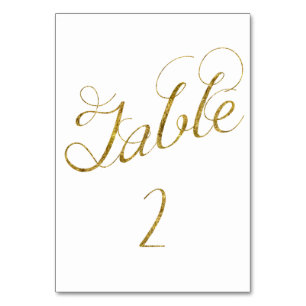 Numeração De Mesa Número da mesa 2 do vidro Dourado