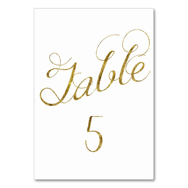 Numeração De Mesa Número da mesa 5 do vidro Dourado (Frente)