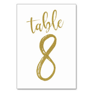 Numeração De Mesa Número da Mesa 8 com Brilho Dourado