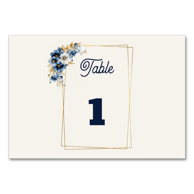 Numeração De Mesa Número da Mesa Azul Ouro (Frente)