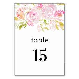 Numeração De Mesa Número da Mesa Bouquet de Rosa em Aquarela