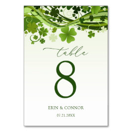 Numeração De Mesa Número da Mesa Casada do Shamrock Irlandês (Clover
