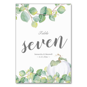 Numeração De Mesa Número da Mesa Casada Eucalyptus de Pumpkin Branco