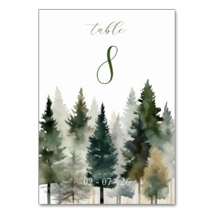 Numeração De Mesa Número da Mesa Casamento Aquarela Floresta de