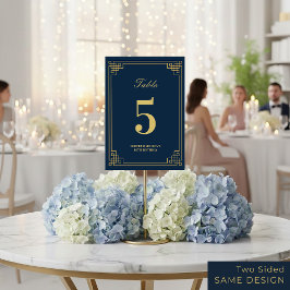 Numeração De Mesa Número da Mesa Chic Azul Marinho Dourado 80º Anive
