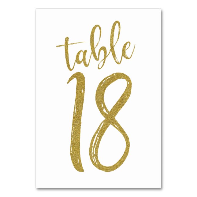 Numeração De Mesa Número da Mesa com Brilho Dourado 18 (Frente)