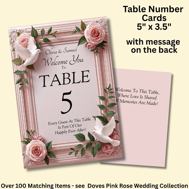 Numeração De Mesa Número da Mesa - com Mensagem de Boas-Vindas  Rosa (Criador carregado)