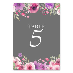 Numeração De Mesa Número da Mesa com Rosas em Aquarela de Aniversári