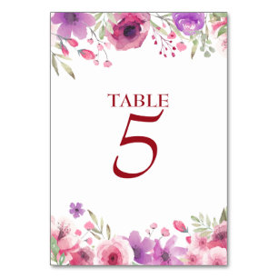 Numeração De Mesa Número da Mesa com Rosas em Aquarela do 40º Aniver