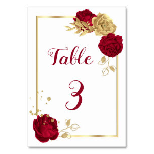 Numeração De Mesa número da mesa das flores burgundy e gold