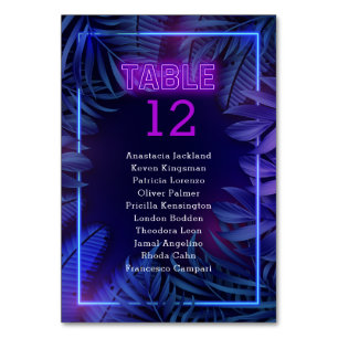 Numeração De Mesa Número da Mesa de Acompanhamento da Festa Neon Glo
