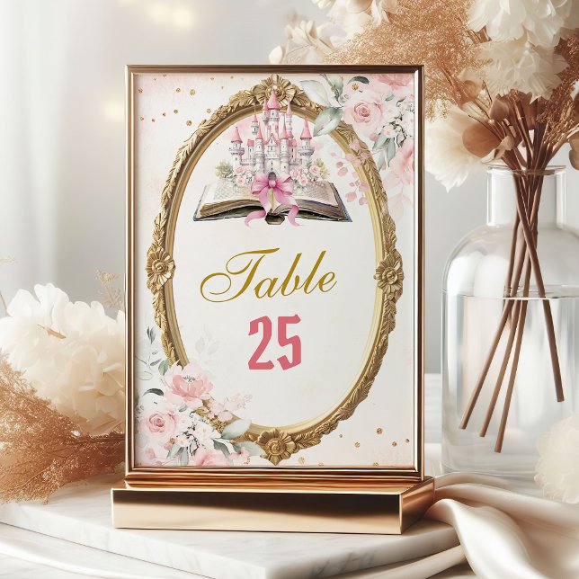 Numeração De Mesa Número da Mesa de Aniversário de 1º Blush Pink Sto (Criador carregado)