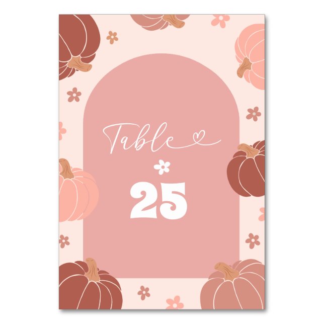 Numeração De Mesa Número da Mesa de Aniversário de Um Ano em Rosa Pa (Frente)