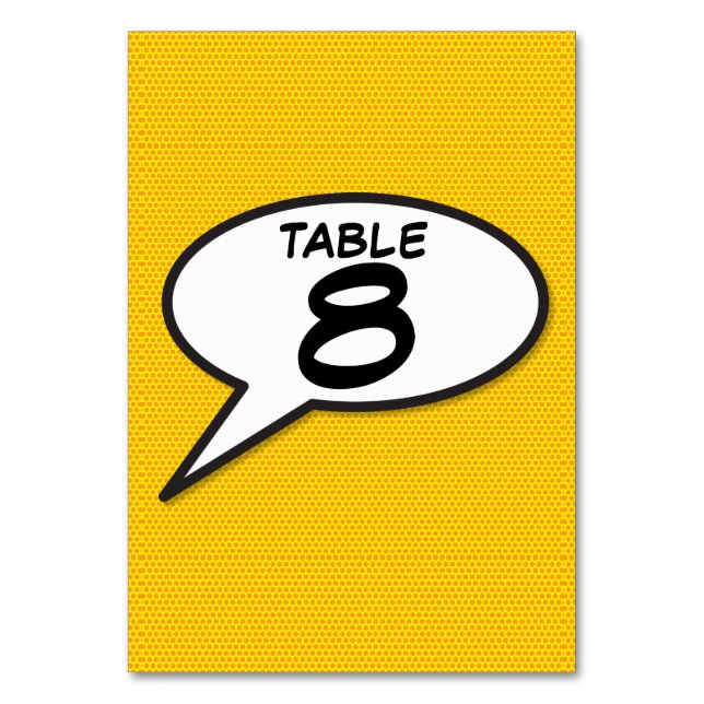 Numeração De Mesa Número da Mesa de Arte Pop de Quadrinhos (Frente)