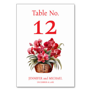 Numeração De Mesa Número da Mesa de Casamento Aquarela Orquídeas Ver
