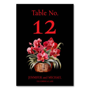 Numeração De Mesa Número da Mesa de Casamento Aquarela Orquídeas Ver