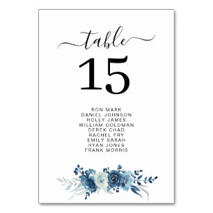 Numeração De Mesa número da mesa de casamento azul moderna