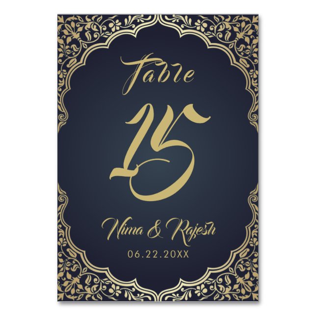 Numeração De Mesa Número da Mesa de Casamento, Casamento Indiano, Az (Frente)