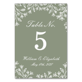 Numeração De Mesa Número da Mesa de Casamento com Flores Silvestres 