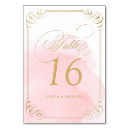 Numeração De Mesa Número da mesa de casamento da caligrafia dourada