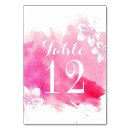 Numeração De Mesa Número da mesa de casamento de cor rosa-d'água mod