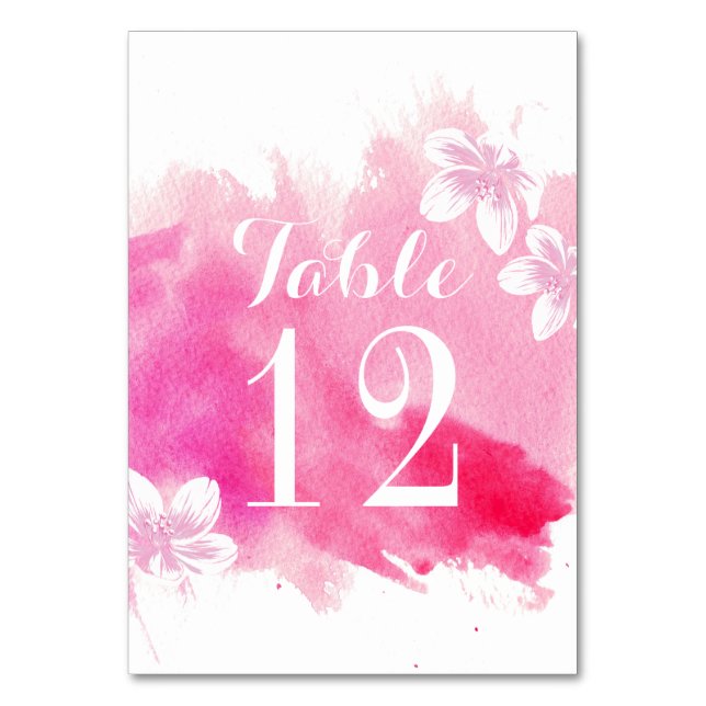 Numeração De Mesa Número da mesa de casamento de cor rosa-d'água mod (Frente)