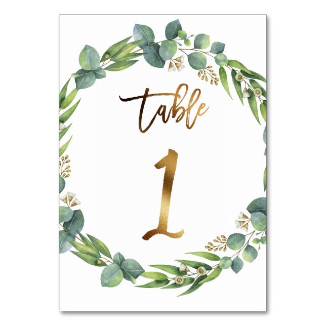 Numeração De Mesa Número da mesa de casamento de Eucalyptus (Verso)