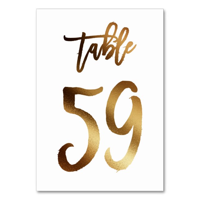 Numeração De Mesa Número da mesa de casamento de folha de ouro | Mes (Frente)