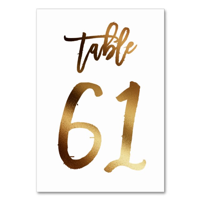 Numeração De Mesa Número da mesa de casamento de folha de ouro | Mes (Frente)