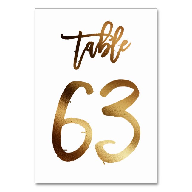 Numeração De Mesa Número da mesa de casamento de folha de ouro | Mes (Frente)
