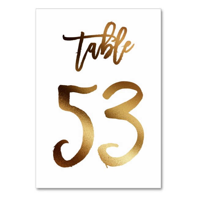 Numeração De Mesa Número da mesa de casamento de folha de ouro | Mes (Frente)