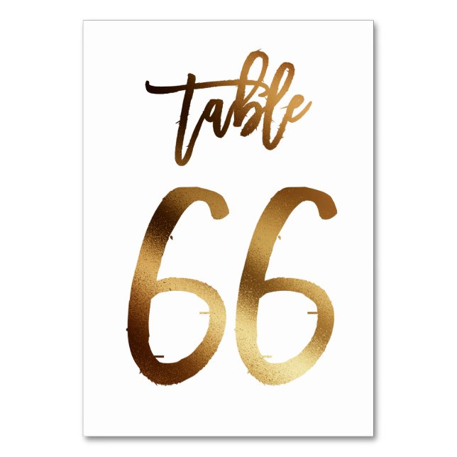 Numeração De Mesa Número da mesa de casamento de folha de ouro | Mes (Frente)