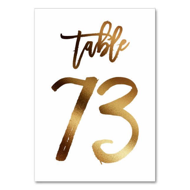 Numeração De Mesa Número da mesa de casamento de folha de ouro | Mes (Frente)