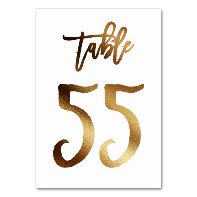 Numeração De Mesa Número da mesa de casamento de folha de ouro | Mes (Frente)