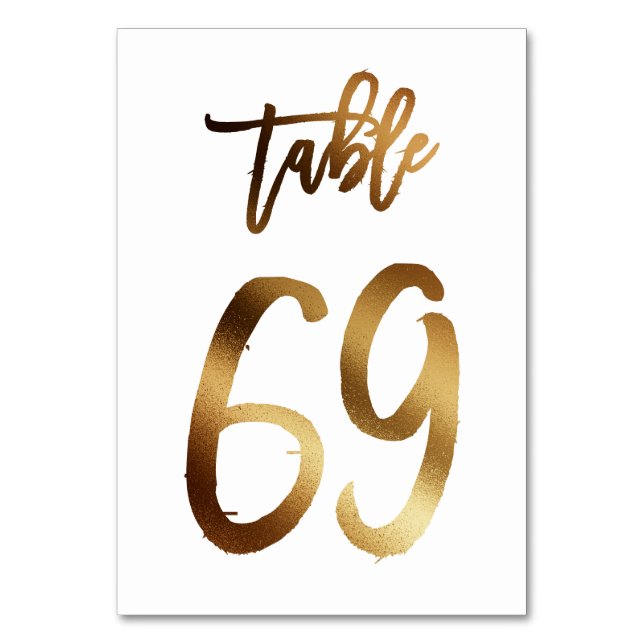 Numeração De Mesa Número da mesa de casamento de folha de ouro | Mes (Frente)