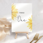 Numeração De Mesa Número da mesa de casamento de girassol<br><div class="desc">Mesa 1 de girassol de aquarela. Itens correspondentes disponíveis.</div>