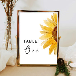 Numeração De Mesa Número da mesa de casamento de girassol