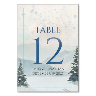 Numeração De Mesa Número da Mesa de Casamento de Inverno na Montanha