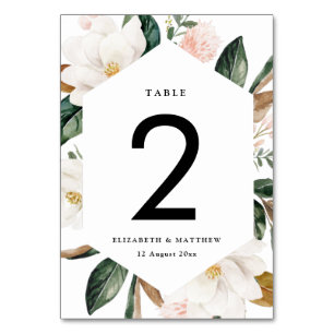 Numeração De Mesa número da mesa de casamento de magnolias aquáticas